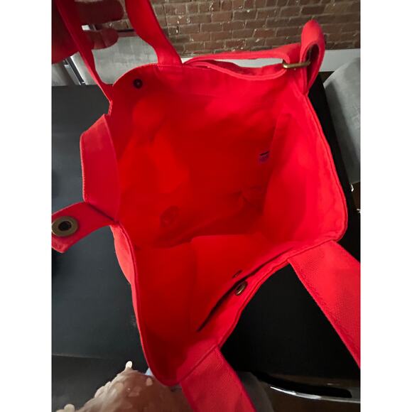 Baggu Herman Miller Red Canvas Tote Bag Crossbody Large Canvas Logo - Picture 5 of 9